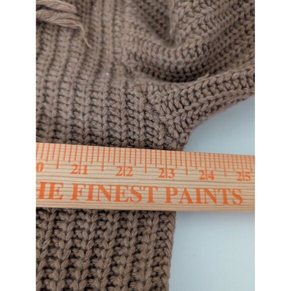 12th Street By Cynthia Vincent Ribbed Fringe Cardigan Womens Size Medium Brown - Picture 9 of 10